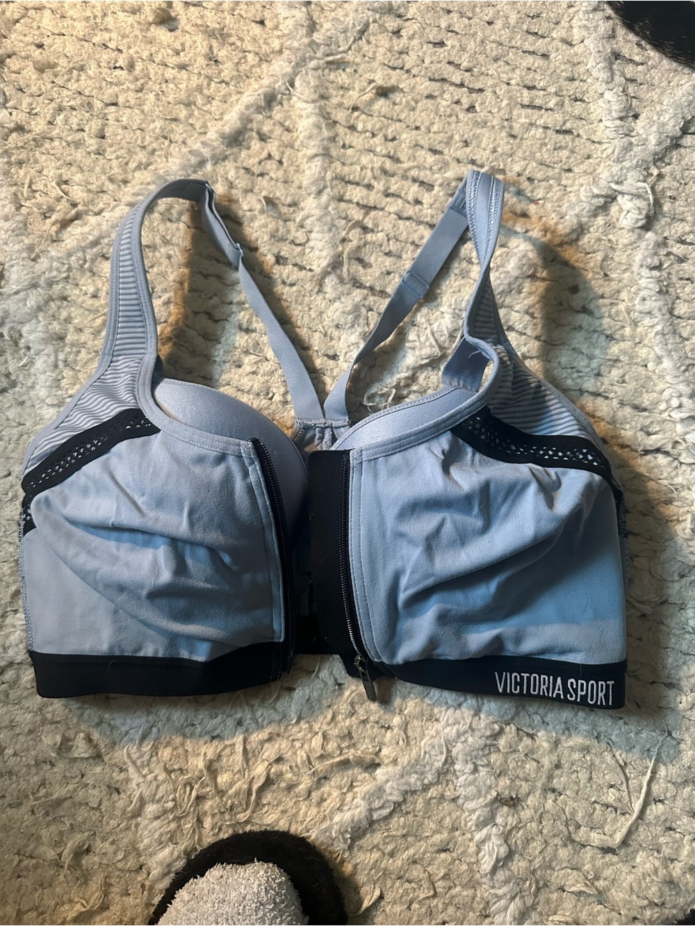 Victoria's Secret Light Blue Front-Zip Victoria Sport Bra